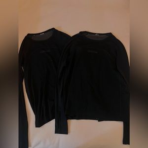 Two Black Gymshark Long Sleeves (size xs)